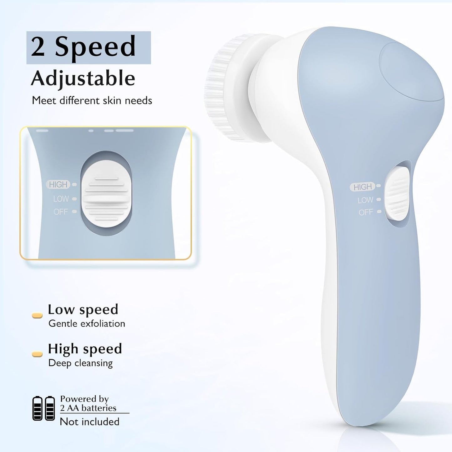 COSLUS 2-in-1 Facial Cleansing Brush – Deep Clean, Exfoliate & Glow