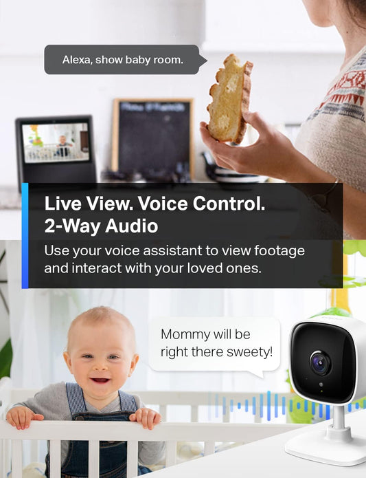 TP-Link Tapo 1080P Indoor Security Camera for Baby Monitor, Dog Camera