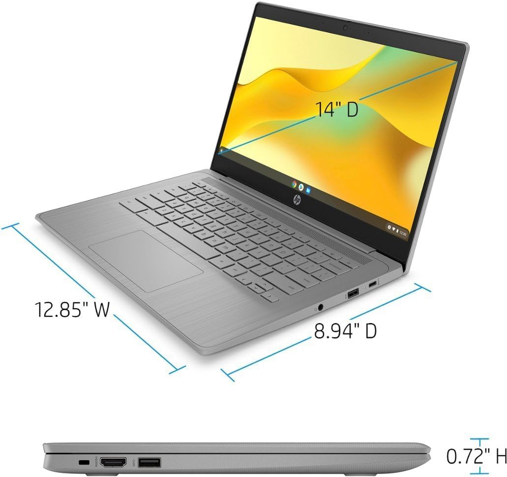 HP 2023 Chromebook Laptop, 14 Inch Display, Intel Celeron N4120 Processor,
