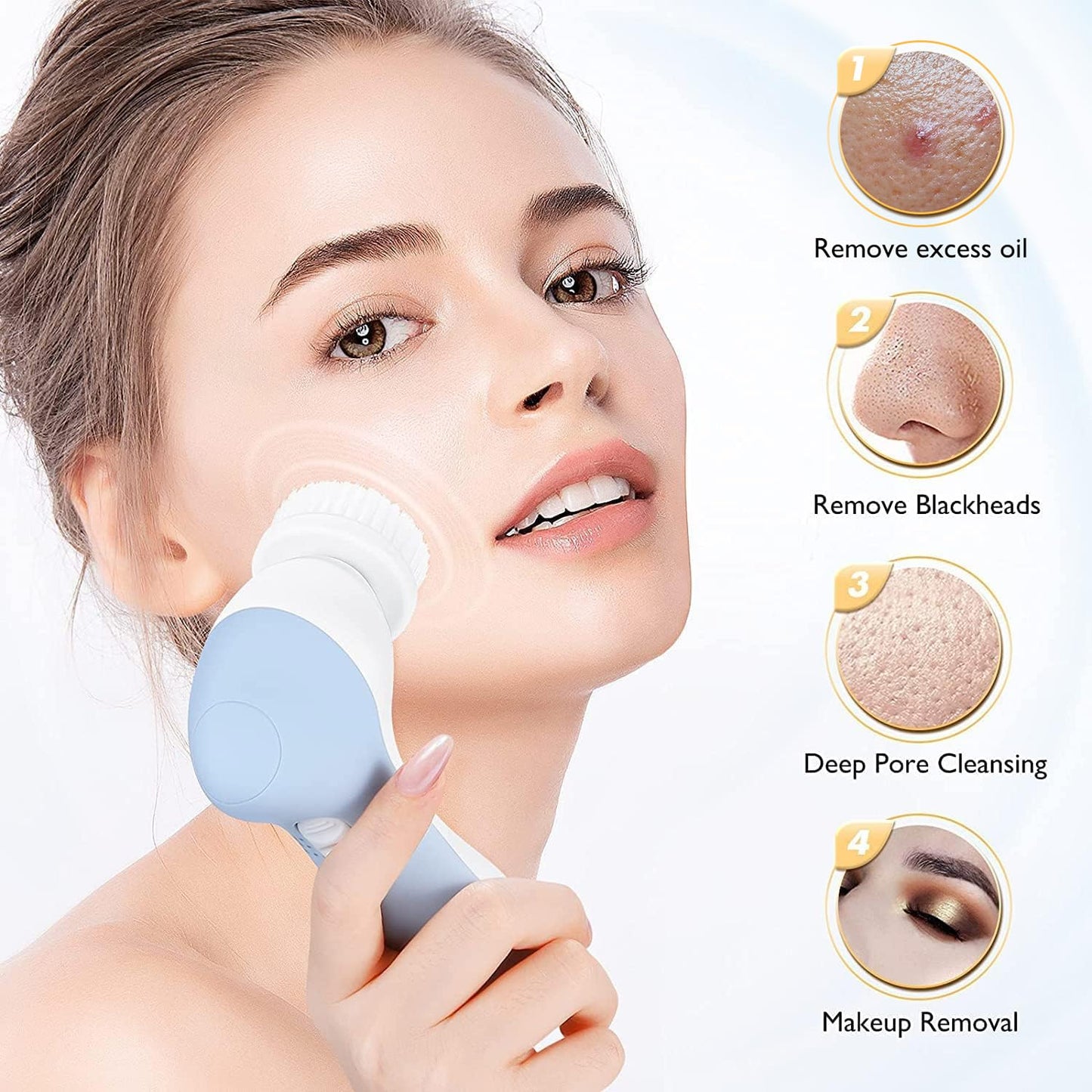 COSLUS 2-in-1 Facial Cleansing Brush – Deep Clean, Exfoliate & Glow