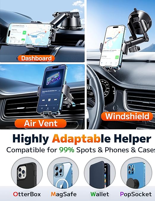 Qifutan Dash Mounted Holders Phone Holders for Your Car Phone Mount for Car