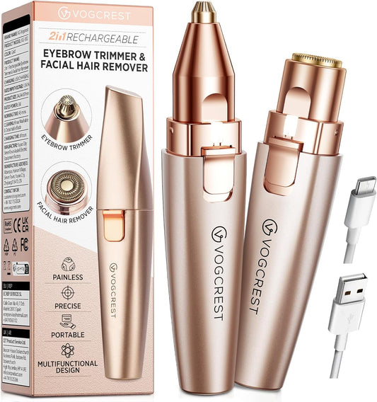 2-in-1 USB Rechargeable Hair Removal Epilator & Trimmer for Women – Face, Body, Bikini & Sensitive Areas